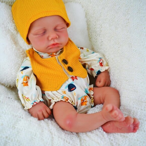 Other - 12 inch Realistic 2.3lb Full Body Silicone Sleeping Baby Girl Reborn Baby Dolls